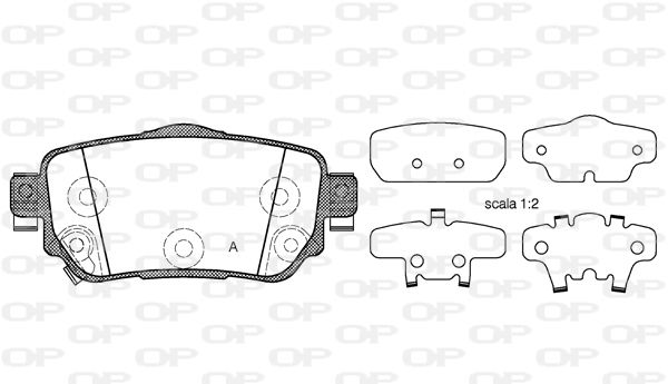 OPEN PARTS Комплект тормозных колодок, дисковый тормоз BPA1582.02